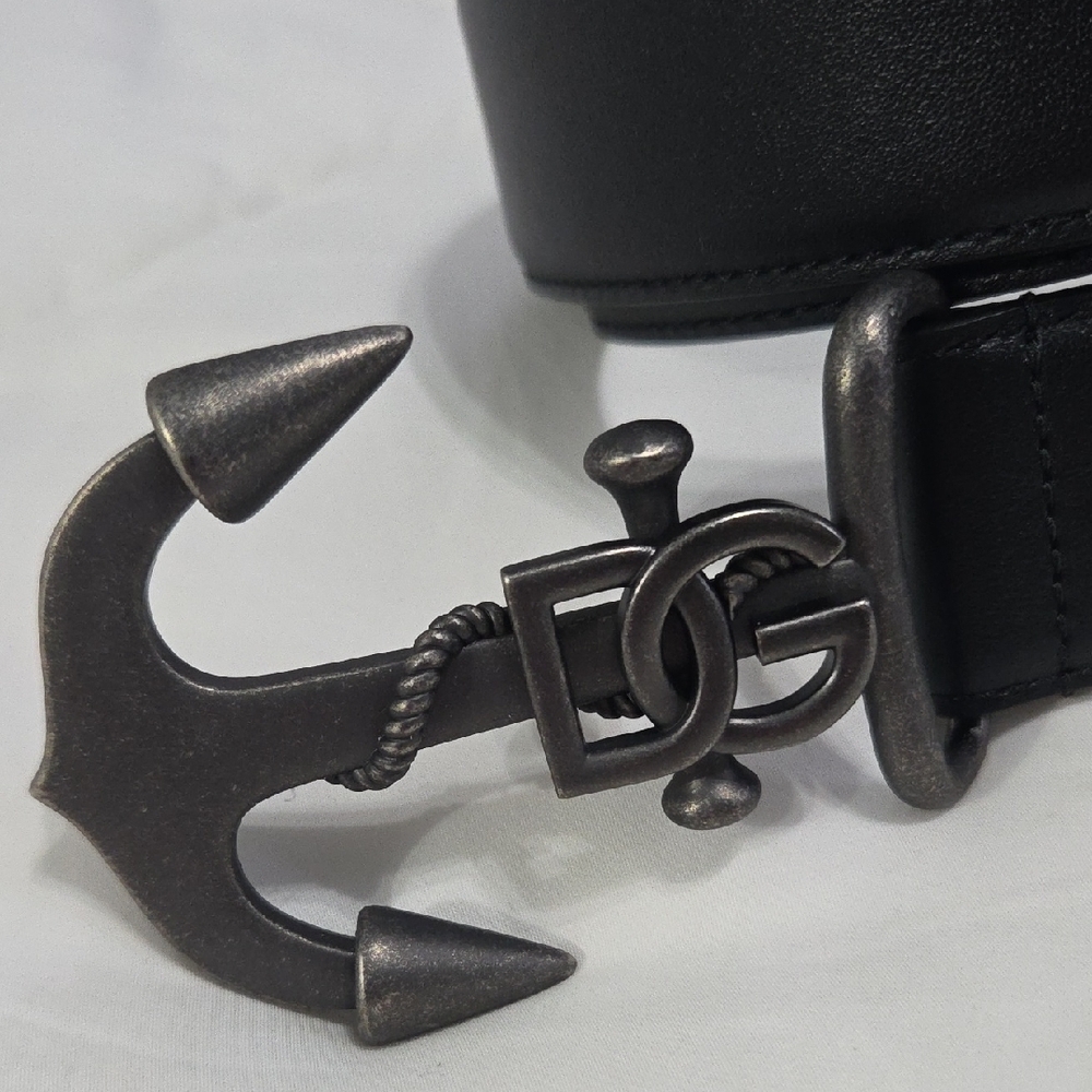 Dolce & Gabbana Black Anchor Buckle Belt - Picture 10 of 14